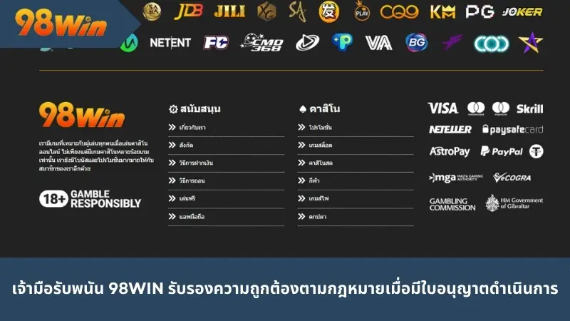 เจ้ามือรับพนัน 98win รับรองความถูกต้องตามกฎหมายเมื่อมีใบอนุญาตดำเนินการ